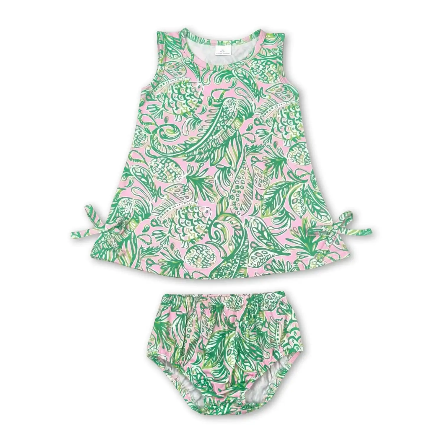 Sibling Baby Girls Floral Tunic Top Bummies Set