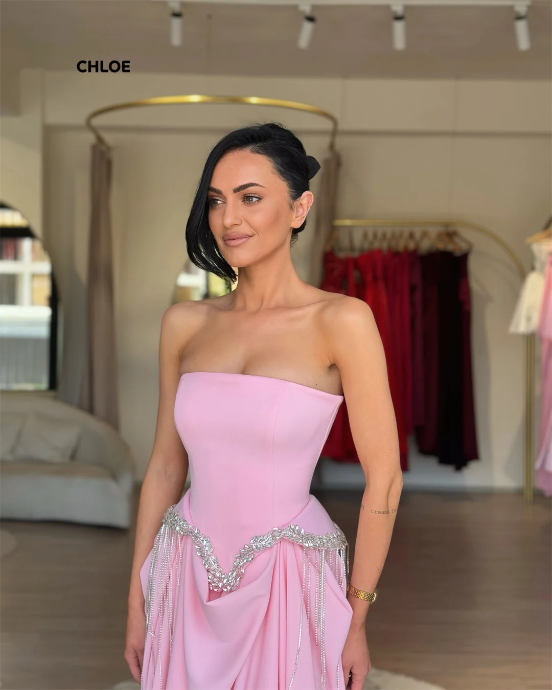 2025 맞춤 제작 고급 여성 이브닝 드레스 오프숄더 라인 A 슬리브리스 우아한 파티 드레스 로브 소아레