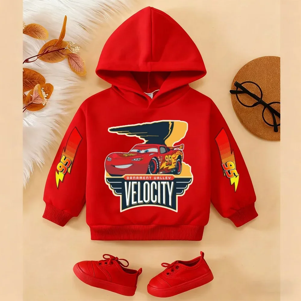

Classic Disney Car Lightning McQueen Children's Hoodie Autumn and winter Casual Unisex Pullover Sweatshirt