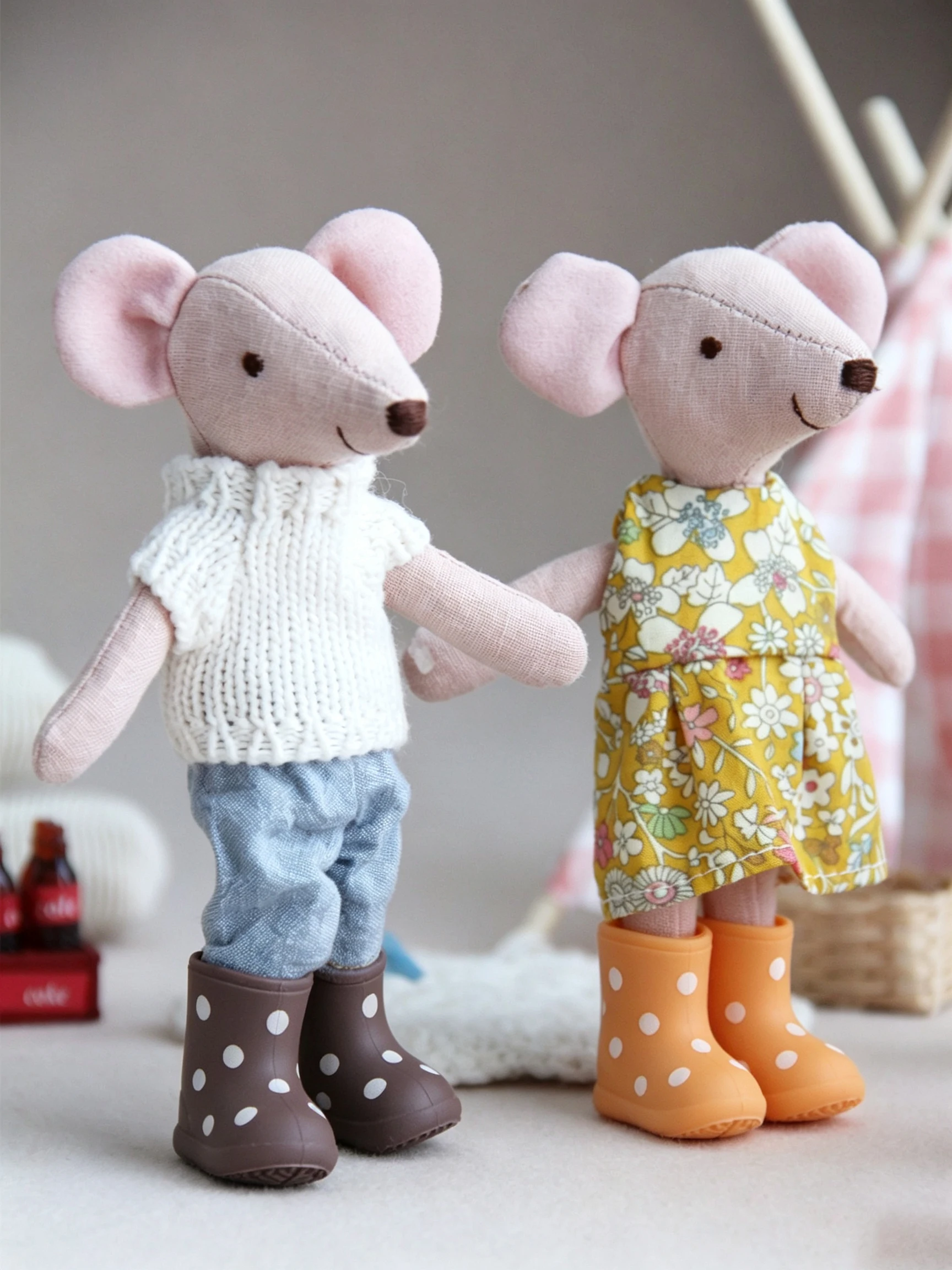 1:12 Miniature Realistic Silicone Rain Boots Suitable for Mini House Decoration