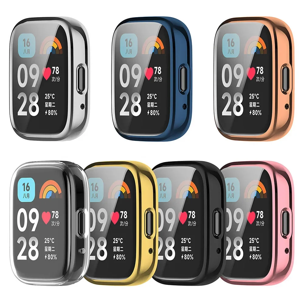 Capa tpu macia para redmi watch 3, protetor ativo de tela cheia para redmi watch 3 lite, capa protetora