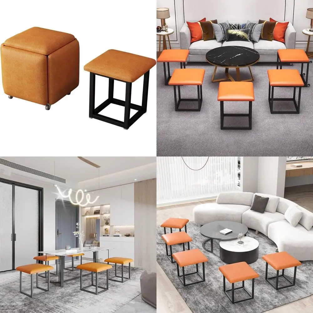 Multi-Functional Stackable Cube Ottoman: Chair, Foot Rest, and Seating Solution
