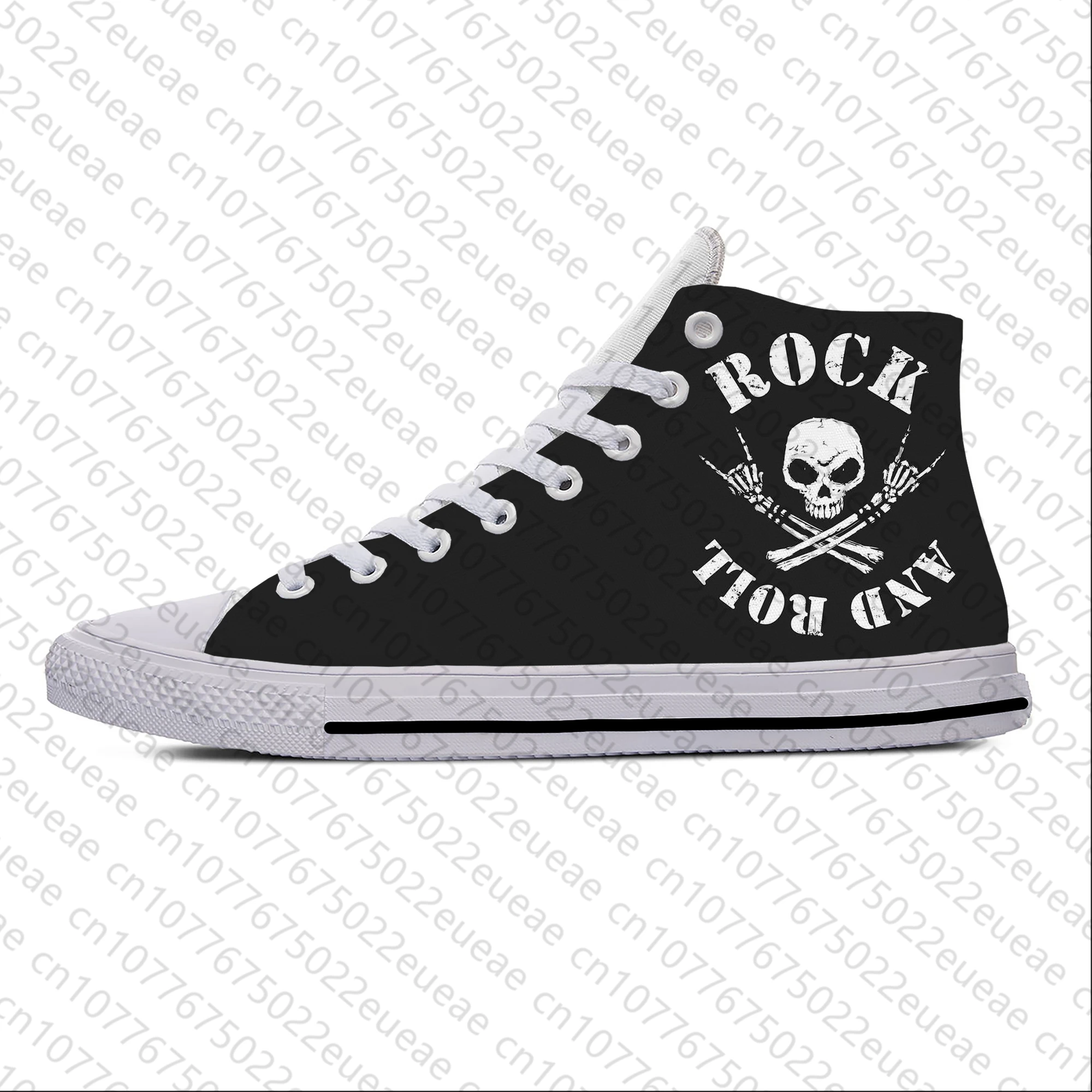 Rock N Roll Rock Band Music Singer Guitar Fashion Casual Cloth Shoes High Top Lightweight Breathable 3D Print Men Women Sneakers