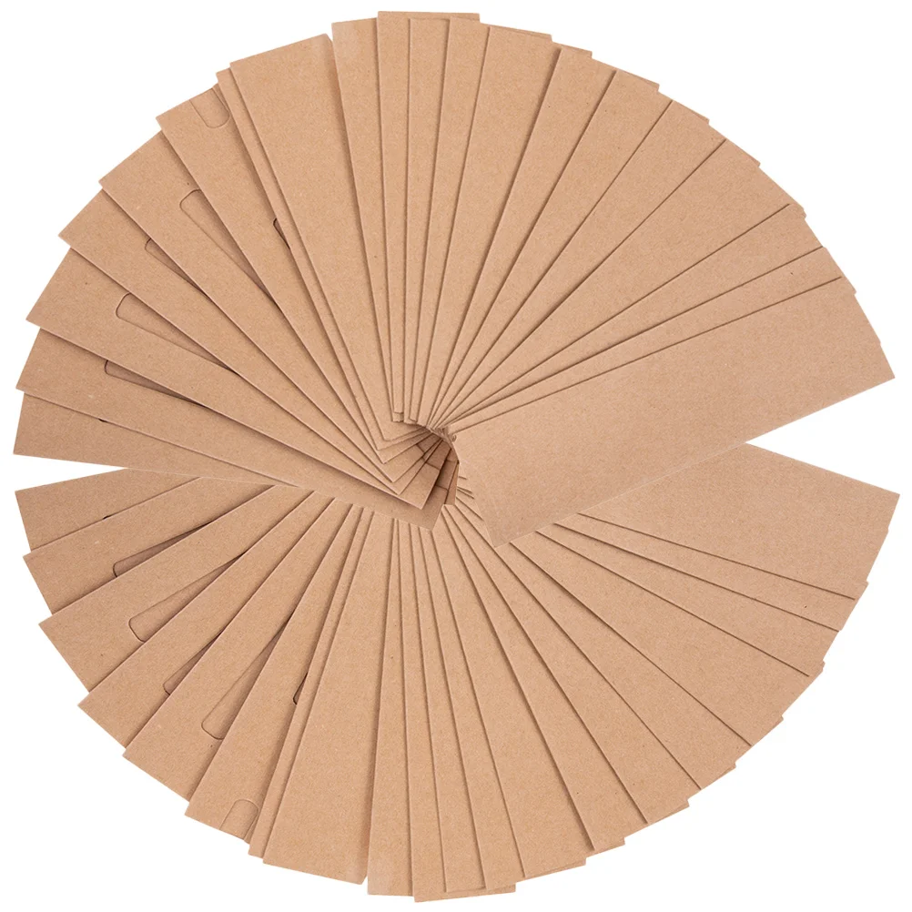 50 Pcs Kraft Paper Pen Case Small Brown Bags Pencil Sleeves Khaki Packaging Tubes Elegant Gift Family Friends Children Festival