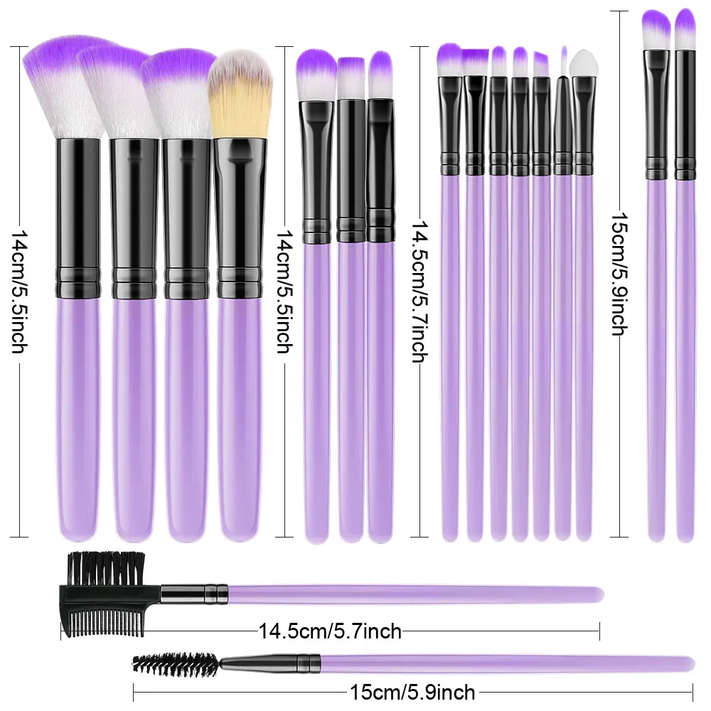 18 قطعة فرش ماكياج لينة رقيق فرشاة للمكياج مجموعة مستحضرات التجميل الأساس مسحوق عينيه كابوكي مزج أدوات التجميل للماكياج #4