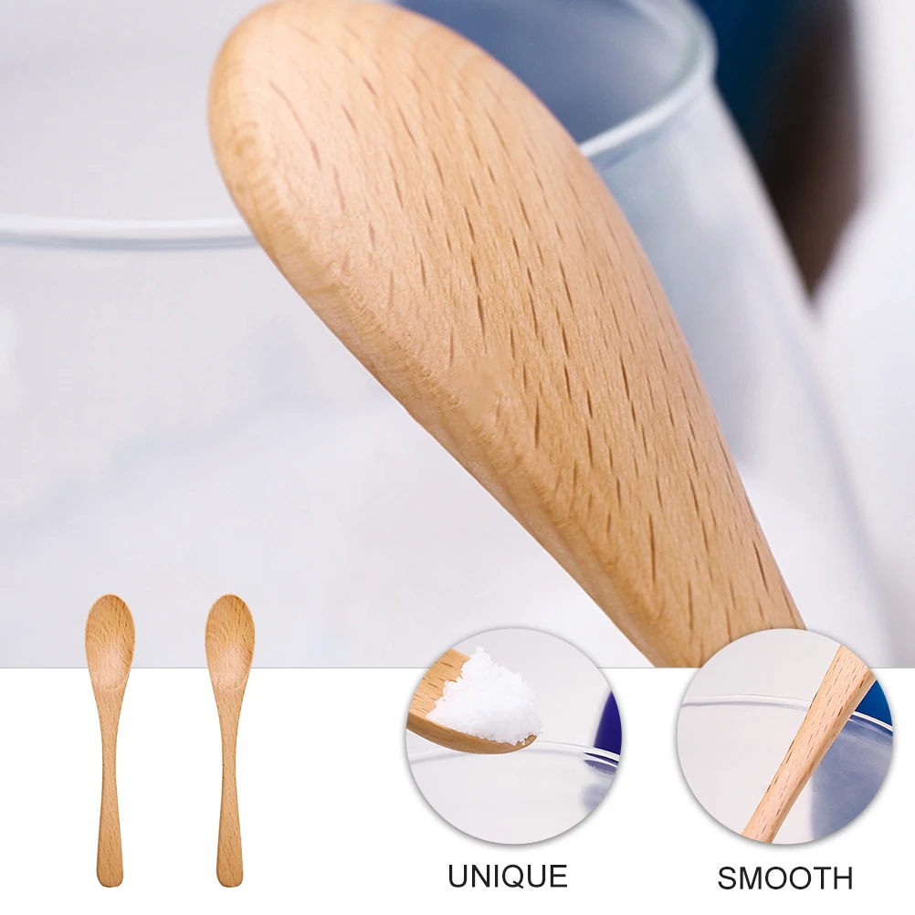 

2pcs Beech Wood Spoons Natural Wood Eco Friendly Strong Cooking Soup Stirring Serving Wooden Dinner Flatware