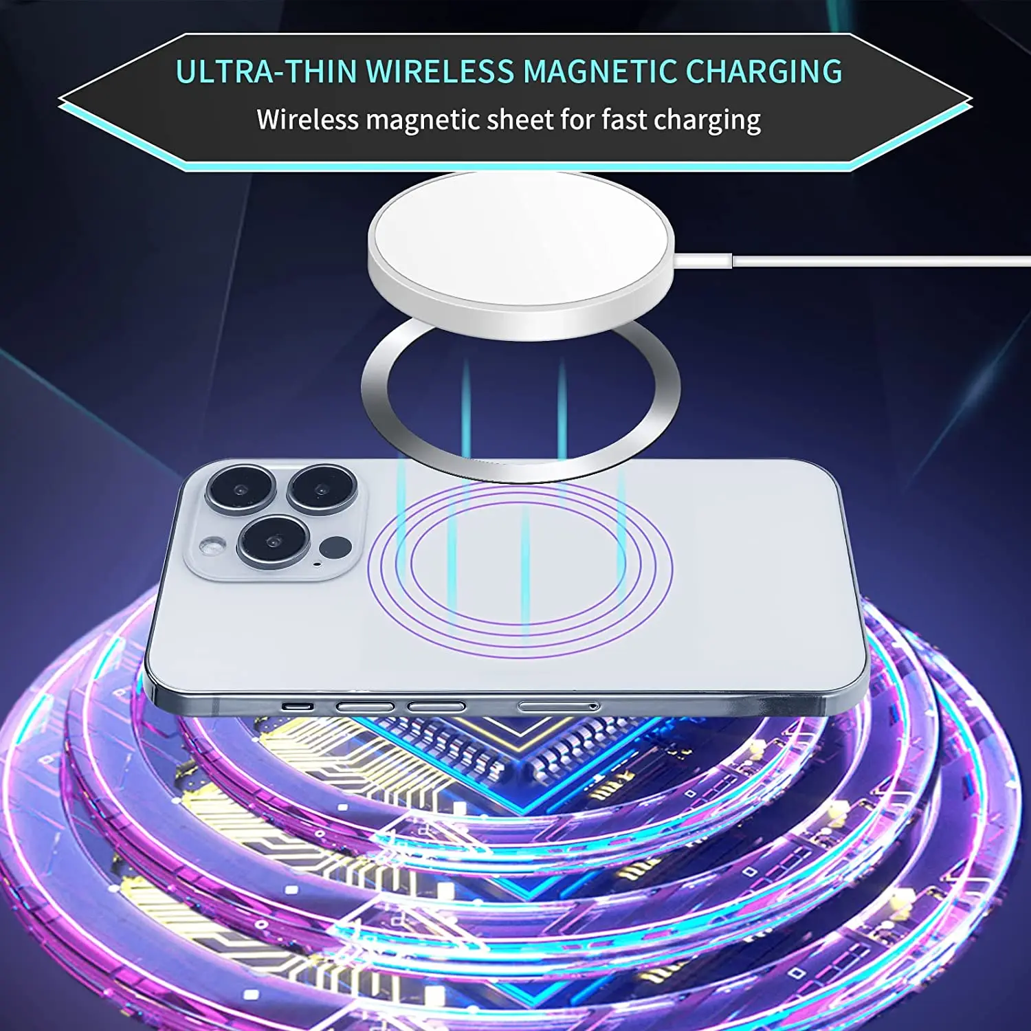 10PCS for Magsafe Magnetic Plate Ring Universal Stickers Support Wireless Charger Metal Plate Sheet for iPhone Samsung Xiaomi