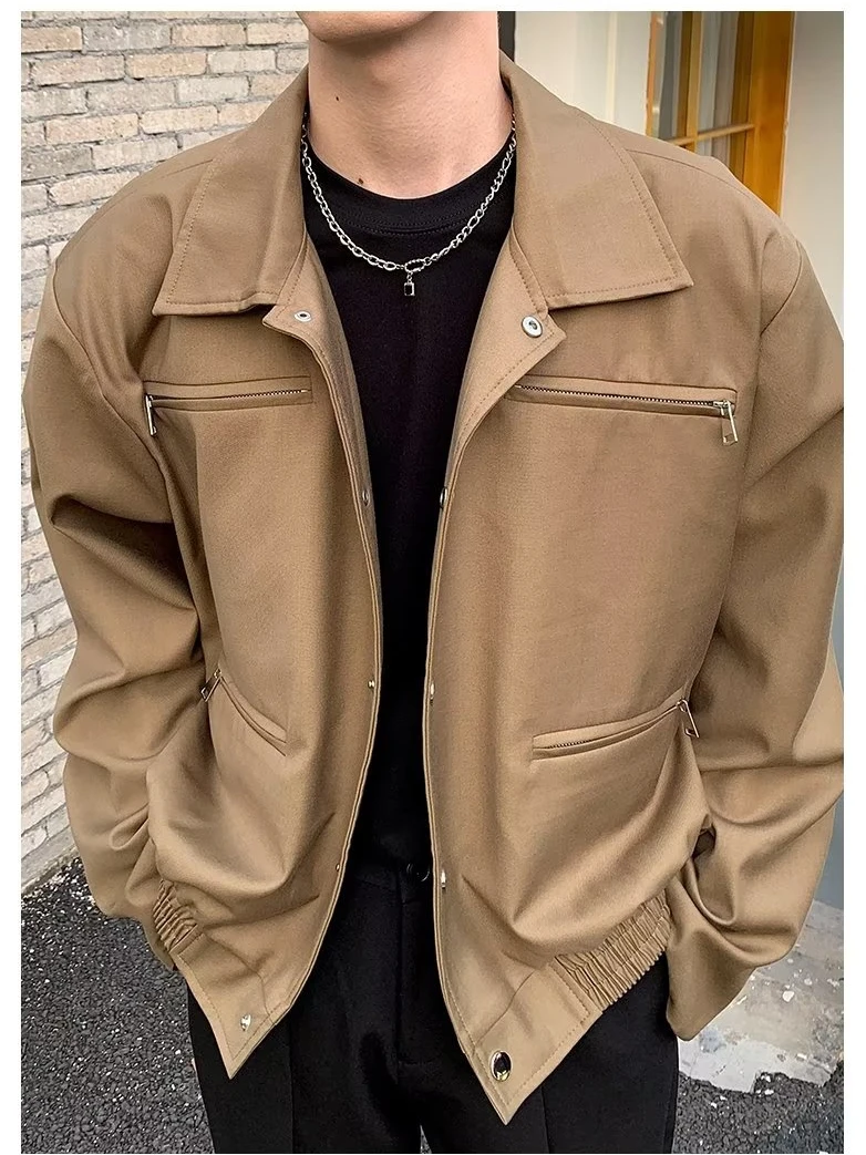 

Мужская рабочая куртка на металлической молнии в стиле ретро с мягкой подкладкой, крутая повседневная верхняя одежда для осени и молодежи