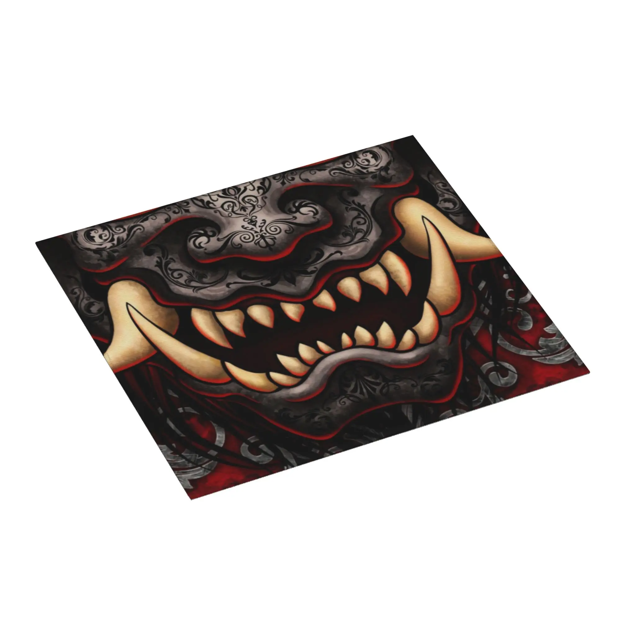 Drying Mat For Kitchen Gothic Oni  Hannya Barware Tableware Oil Proof Japanese Samurai Demon Washable Kitchen Sink Drying Pad