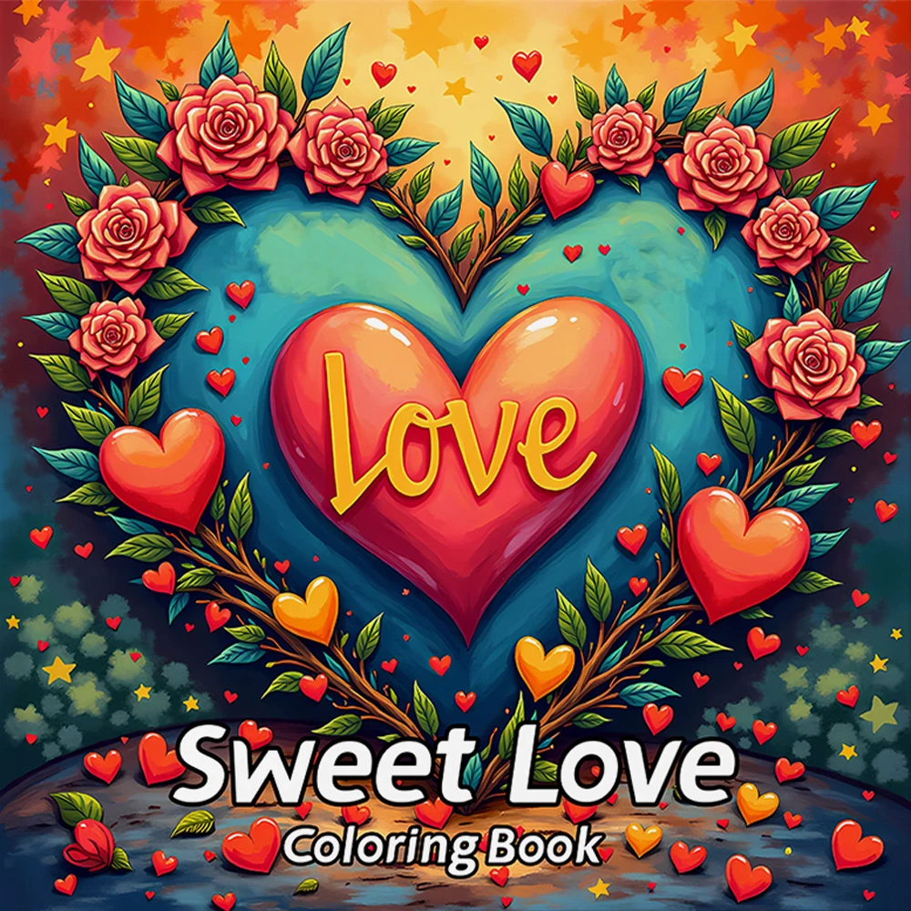 

Детская книжка-раскраска Sweet Love с рисунком каракулей, 24-страничная книжка с картинками для взрослых, «Убить время» для вечеринок и праздников, подарок для детей