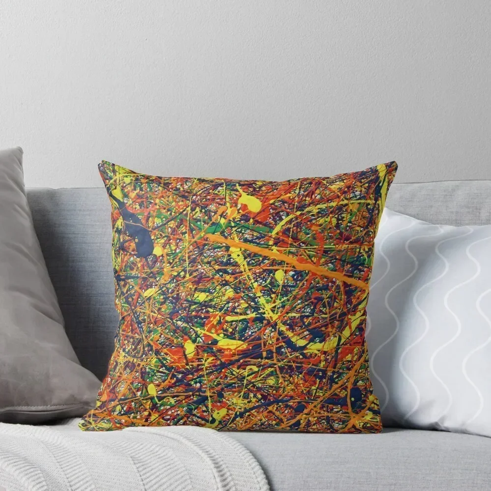 Modern Abstract Jackson Pollock Painting Original Art Titled: Constant Harmony Throw Pillow sleeping pillows pillow