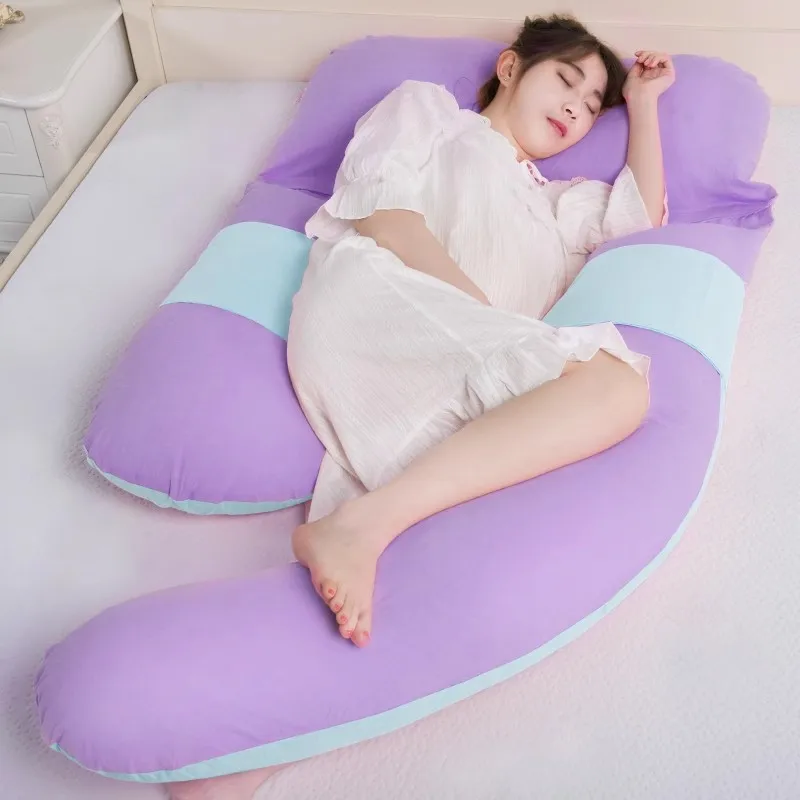 Maternity U-shaped Side Sleeping Support Pillow Simple Solid Color Pregnancy Belly Support Pillow Pregnant Women Multi-pillow