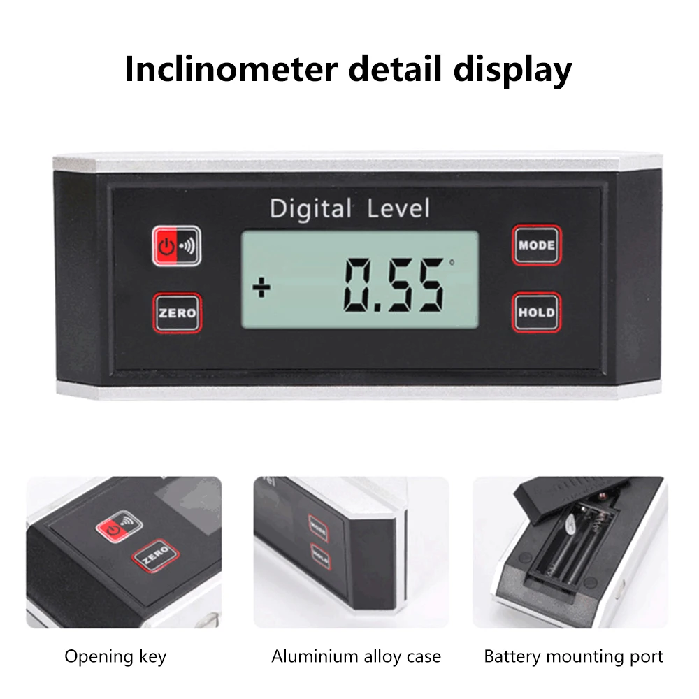 Protractor Digital Angle Gauge Inclinometer Magnetic Electronic Level LCD Digital Display Gauge Angle Measuring Instruments