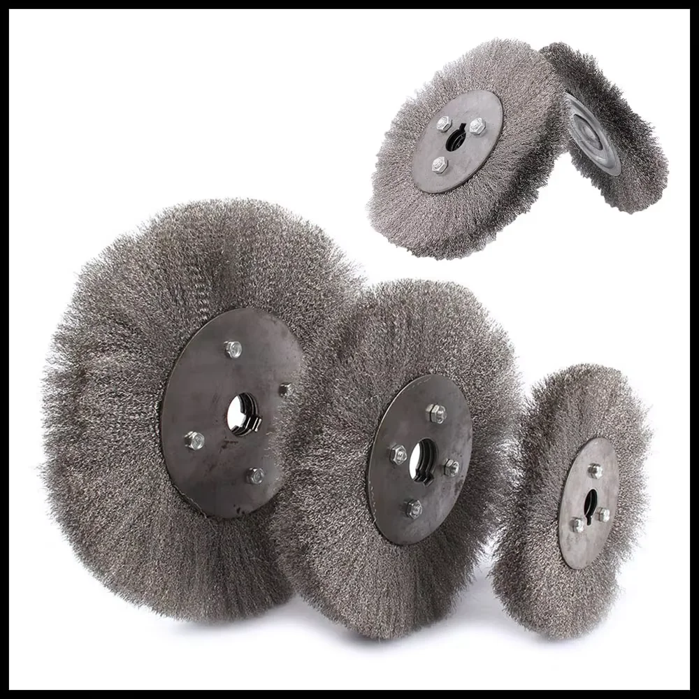 

75/100/125/150mm Steel Wire Brush 0.15mm Wire Wheel Brush Round For Bench Grinder Deburring Tool Cleaning Rust Polishing Adaptor