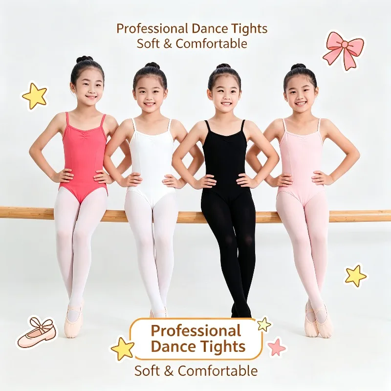 Girls 80D Velvet Ballet Tights Spring Summer Thin Dance Pantyhose Elastic Breathable Stockings For Stage Training Daily Wear