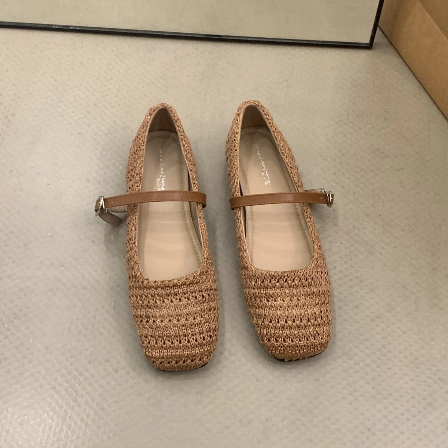 خط واحد مشبك شقة وحيد أحذية عمل للنساء أسود لينة وحيد لينة التنقل العمل أحذية من الجلد الفم الضحلة حذا فردي للسيدات #4