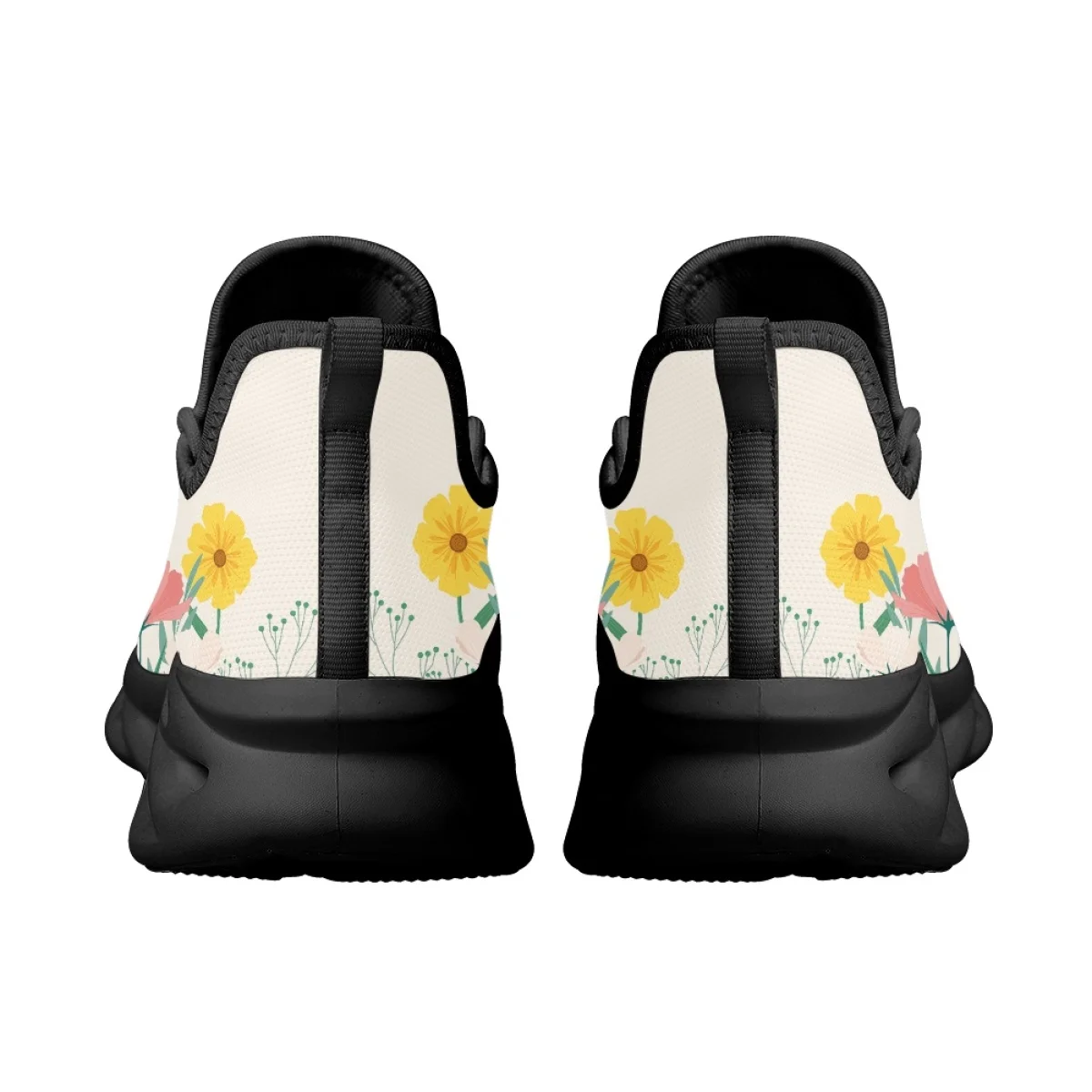 Cute Cat Flower Cartoon Print Ladies Flat Shoes Spring Autumn Outdoor Travel Walking Footwear Casual Durable Non-Slip Sneakers