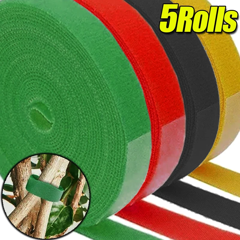 1/10Rolls Nylon Plant Tie Self Adhesive Plant Fastener Tape Adjustable Double Side Branche Vines Support Bandage Garden Supplies