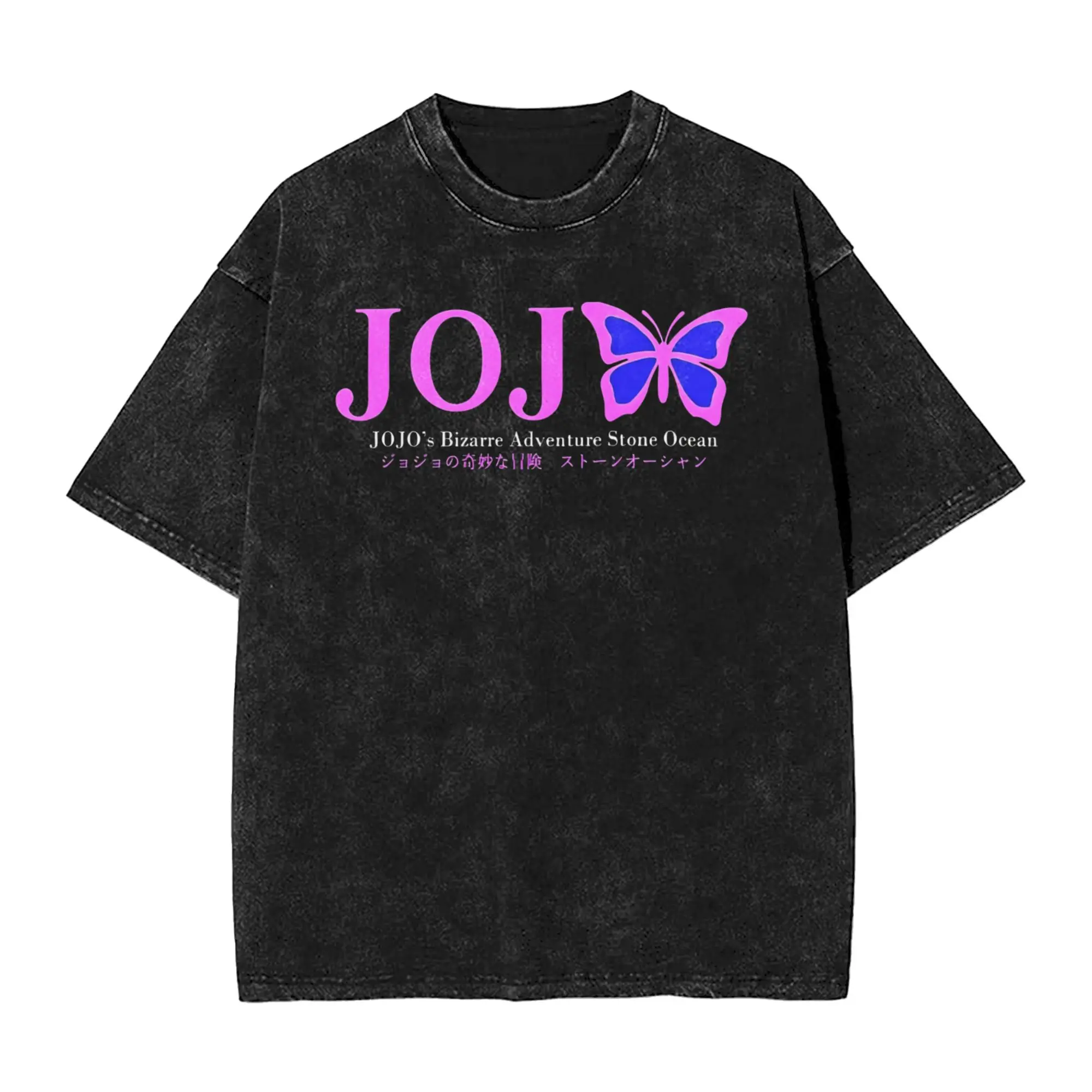 

JJBA Jolyne Cujoh Stone Ocean Anime T Shirts Men Cotton Amazing T-Shirt Round Collar Tees Short Sleeve Clothing Party