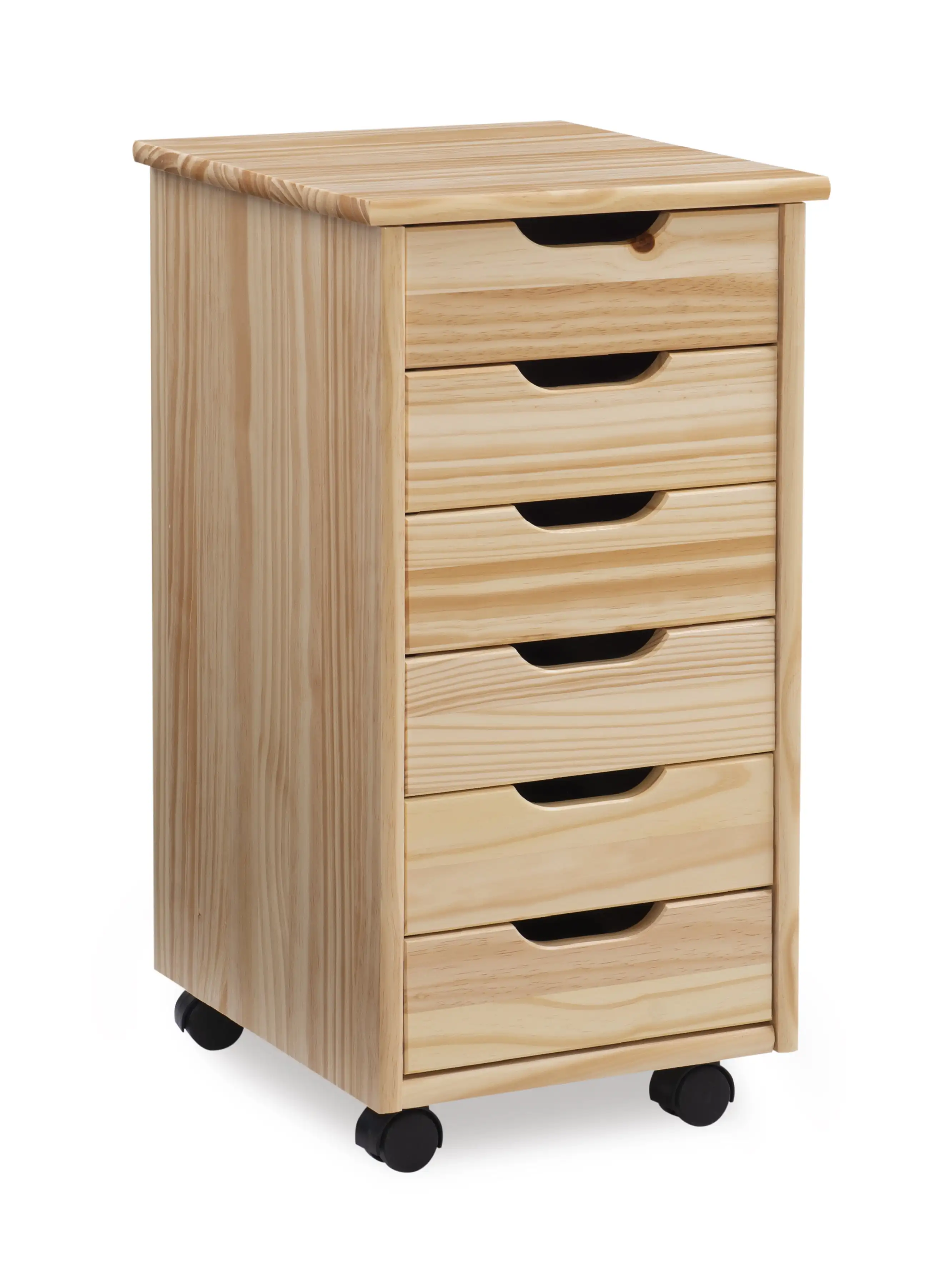 

Cary Six Drawer Rolling Storage Cart, Natural Finish home organizer