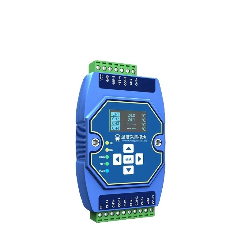 OEM ODM Supports TCP or RTU Protocol PT100 Resistance Temperature Acquisition Gateway RS485 Modbus Module