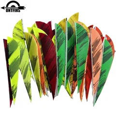 50Pcs Archery Fletches 2.5 Inch Parabolic Fletching Ink Painting Arrow Feathers for Hunting Shooting
