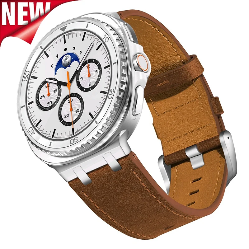 

Genuine Leather Strap for Samsung Galaxy Watch 8 40mm 44mm 8Classic 46mm Band Men Wristband for Galaxy Watch Ultra 47mm Bracelet