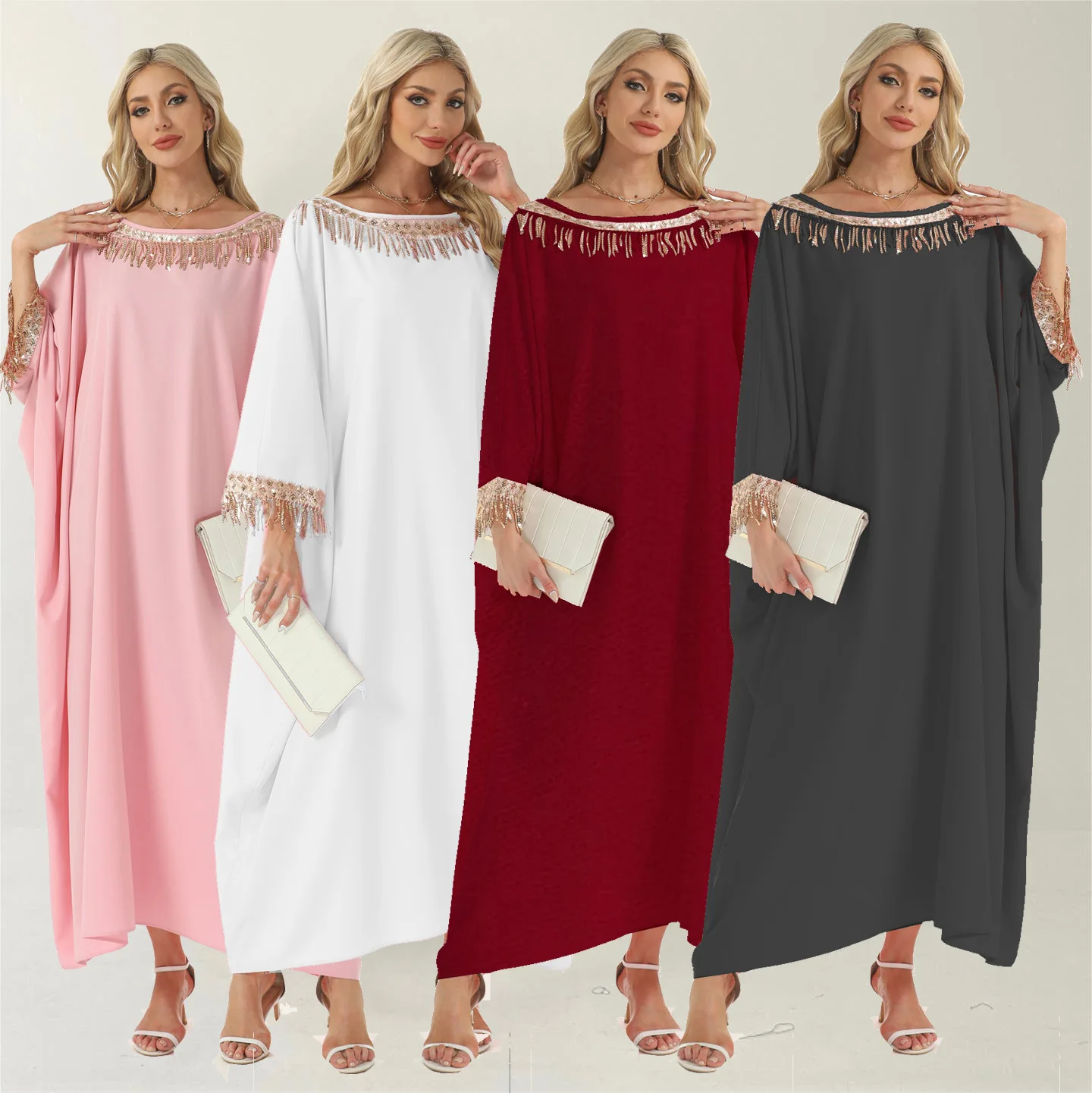 فستان عربي نسائي في الشرق الأوسط أوروبي وأمريكي مقاس كبير فستان أنيق دبي رداء سعودي ملابس سفر cw89961 #2