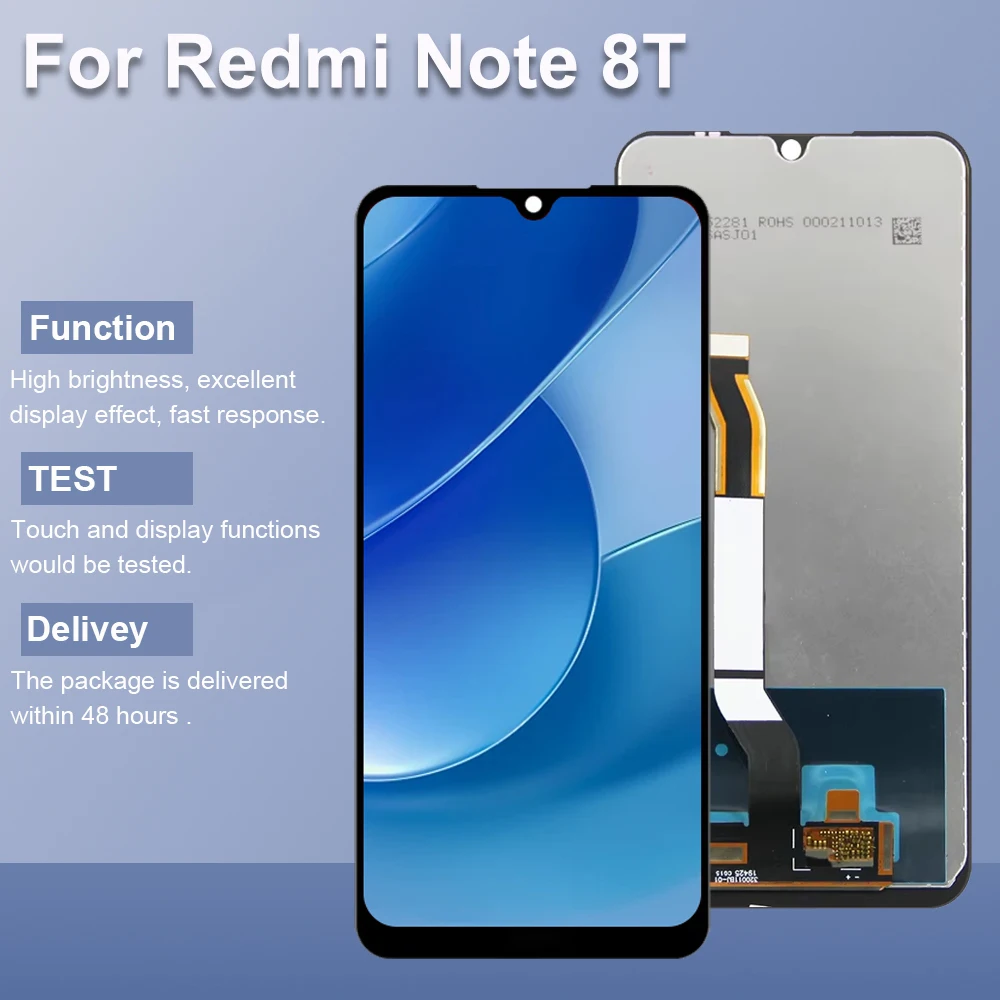 

ЖК-дисплей 6,3 дюйма для Xiaomi Redmi Note 8T M1908C3XG, сенсорный экран с дигитайзером и рамкой для Redmi Note 8T, экран в сборе