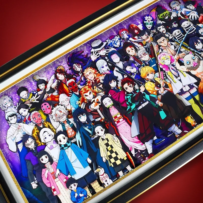 Infinity Castle Demon Sayer 3D Layered Paper Art Shadow Box with RGB Lighting Frame & USB Powered, fans Gift Anime Desktop Decor