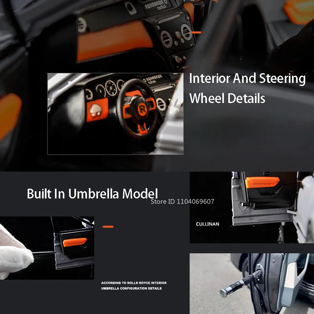 1:20 스케일 롤스로이스 컬리넌 팬텀 자동차 모형 장난감 합금 다이캐스트 풀백 도어 개폐 사운드 라이트 장난감 자동차 어린이 선물