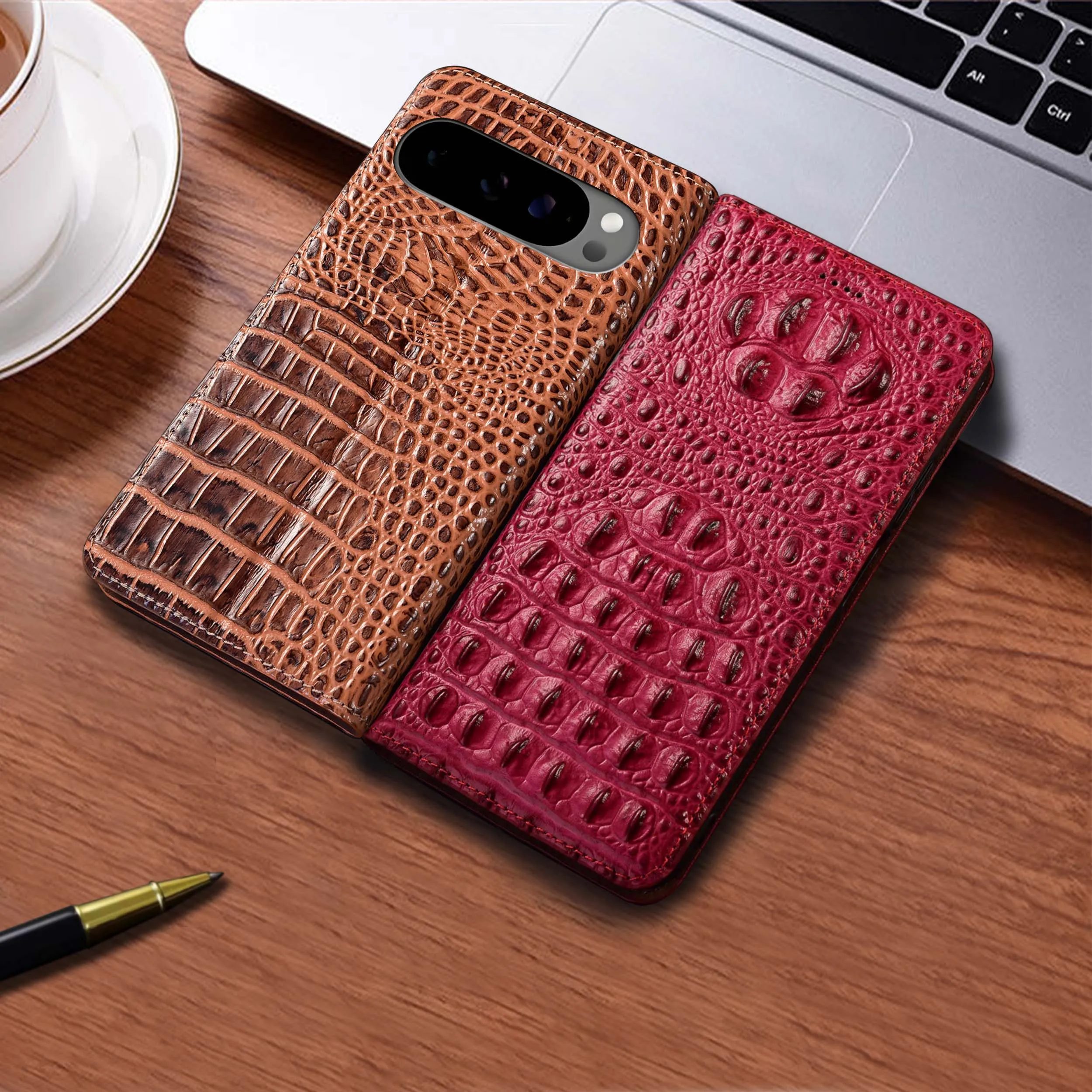 

Crocodile Claw Pattern For Google Pixel 2 3 3A 4 4A 5 5A 6 6A 7 8 8A 9 9A Pro XL 4G 5G Genuine Leather Flip Phone Case Cowhide