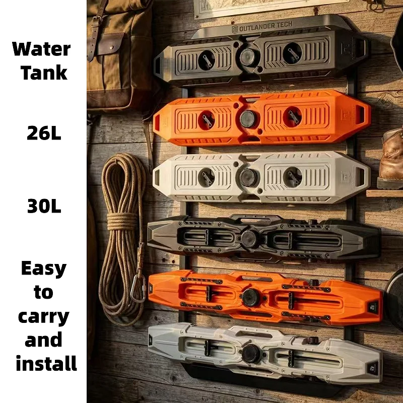 Universal Car Water Tank, 30L 8Gal 85 PSI Rooftop Pressurized Shower with 12V Pump for Car Pickup Truck and Campervan, LLDPE