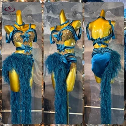 Latin Dance Dress, High-end Custom Art Exam Floral Costume, Fluffy Tail, Samba Tango, Female Adult Stage Professional Costume