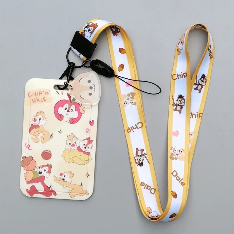 Cute Squirrel Brother Credential Holder Cartoon Lanyards for Key Neck Strap Phone Charm Strap Keychain Keyring Accessories Gifts