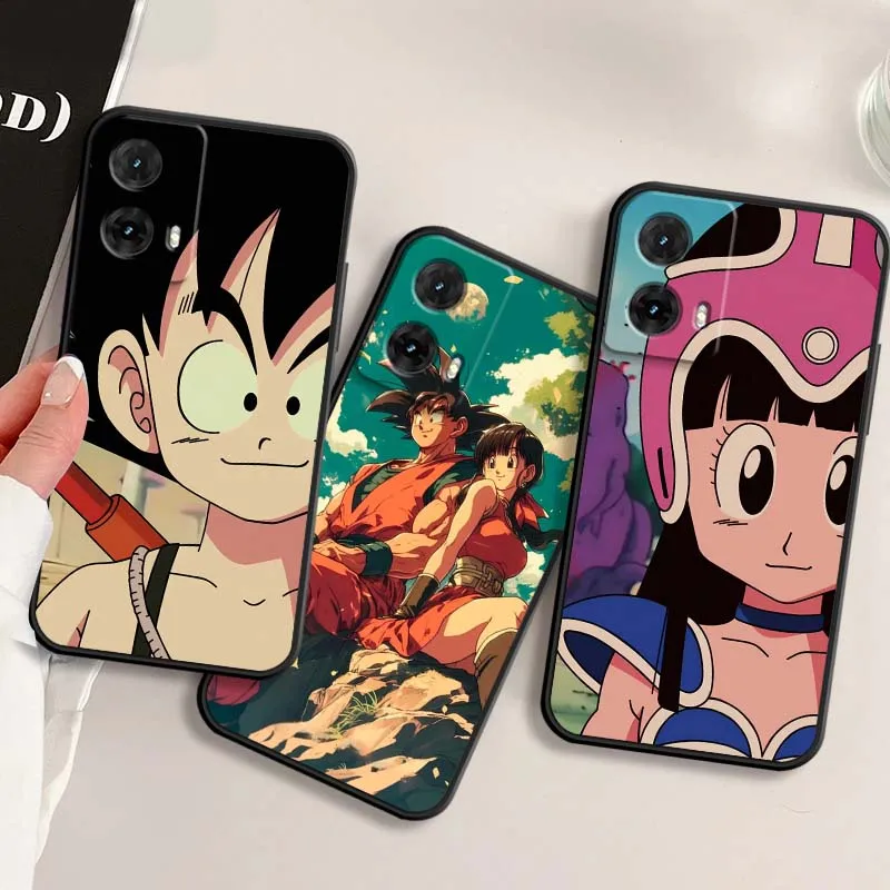 Funda de teléfono Dragon Ball Chichi Son Goku para Motorola G85 Edge 50 G24 G35 G14 G04 40 G72 G34 G G54 G13 G32 5G, color negro