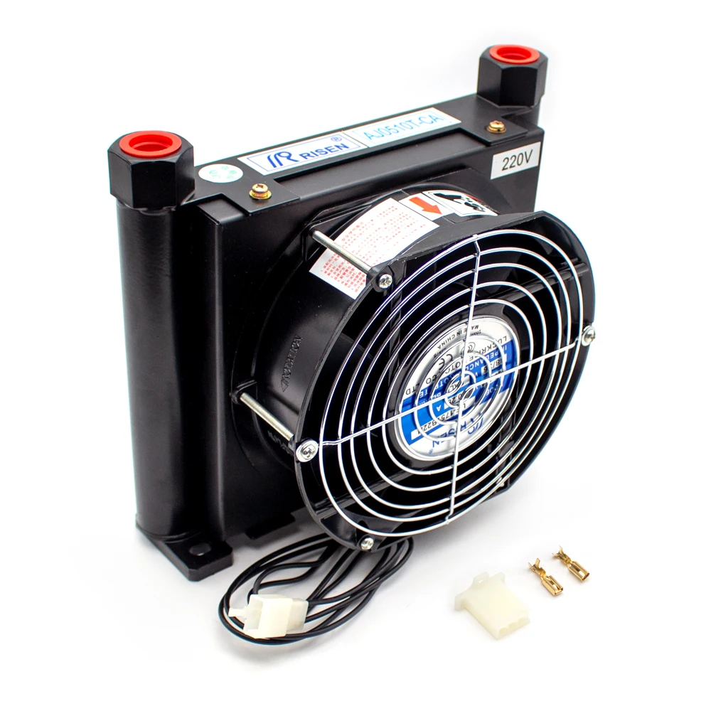 

AJ0510T-CA 10L/MIN Flow Small Radiator Oil Cooling Heat Exchanger Radiator Oil Cooler Hydraulic Aluminum Alloy Air Cooler 3Mpa