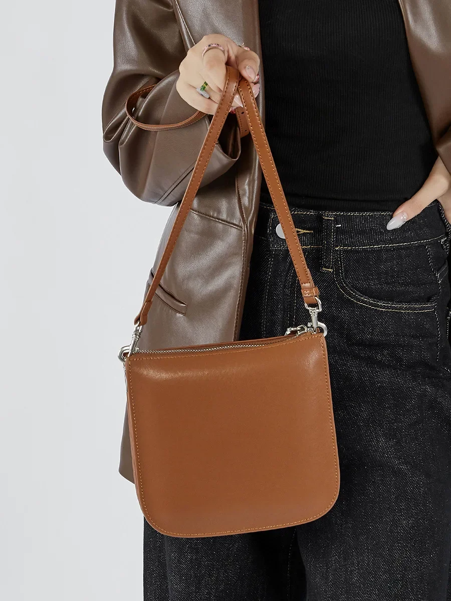 

Underarm Cowhide Genuine Leather Handbags Women Vintage Shoulder Bag Female Small Crossbody Bags Luxury High Quality