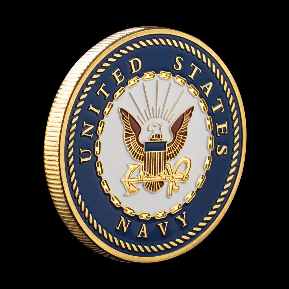 United States of America Department of The Navy Souvenir Coin Golden Plated Collectible Gift Challenge Coin Commemorative Coin