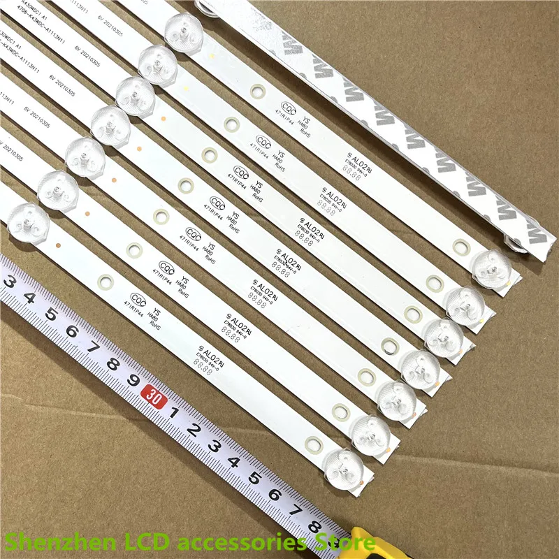 Cho TCL Y43G1B L43E6800 K430WDC1 4708-K43WDC-A1113N11 388MM 6V 43Inch Sử Dụng Nhôm 100% Mới LCD Đèn Nền Thanh 3 Đèn