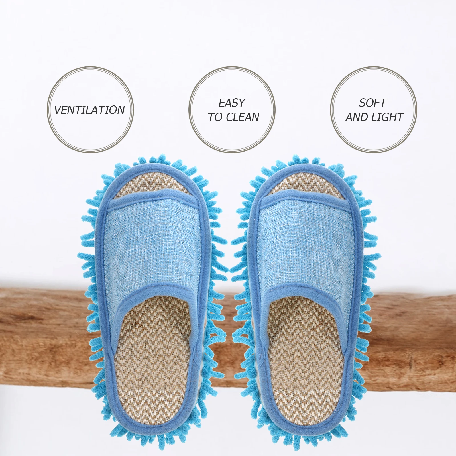 

Convenient Floor Cleaning Slippers Wear Comfortable Detachable Design Chenille Sole Home
