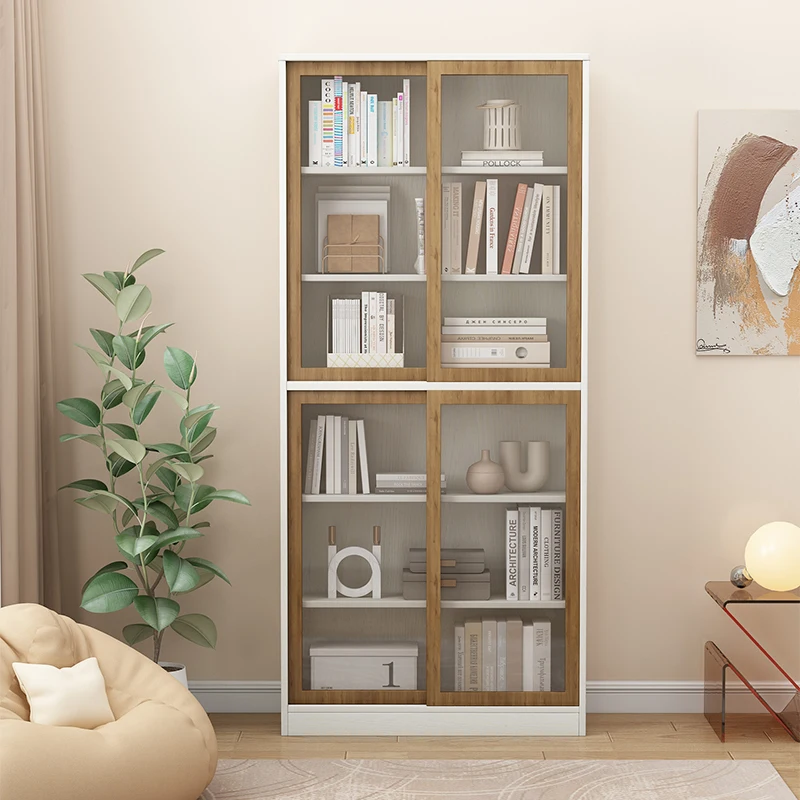 #Storage cabinet against the wall, bookcase, cream style corner, multi-storey children's balcony storage cabinet solid wood beds