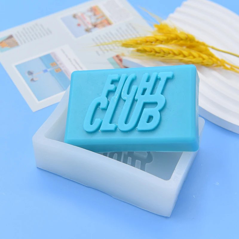 Fight Club sapone stampo in Silicone rettangolo bomba da bagno lozione Bar fare forniture Moule Savon Molde Jabon torta pagnotta accessori