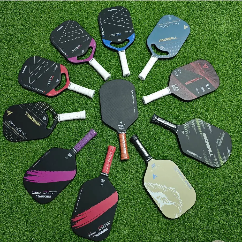Pagaia per pickleball di alta qualità con superficie di attrito al carbonio personalizzata Design aerodinamico 3K T700 13mm/14mm/16mm