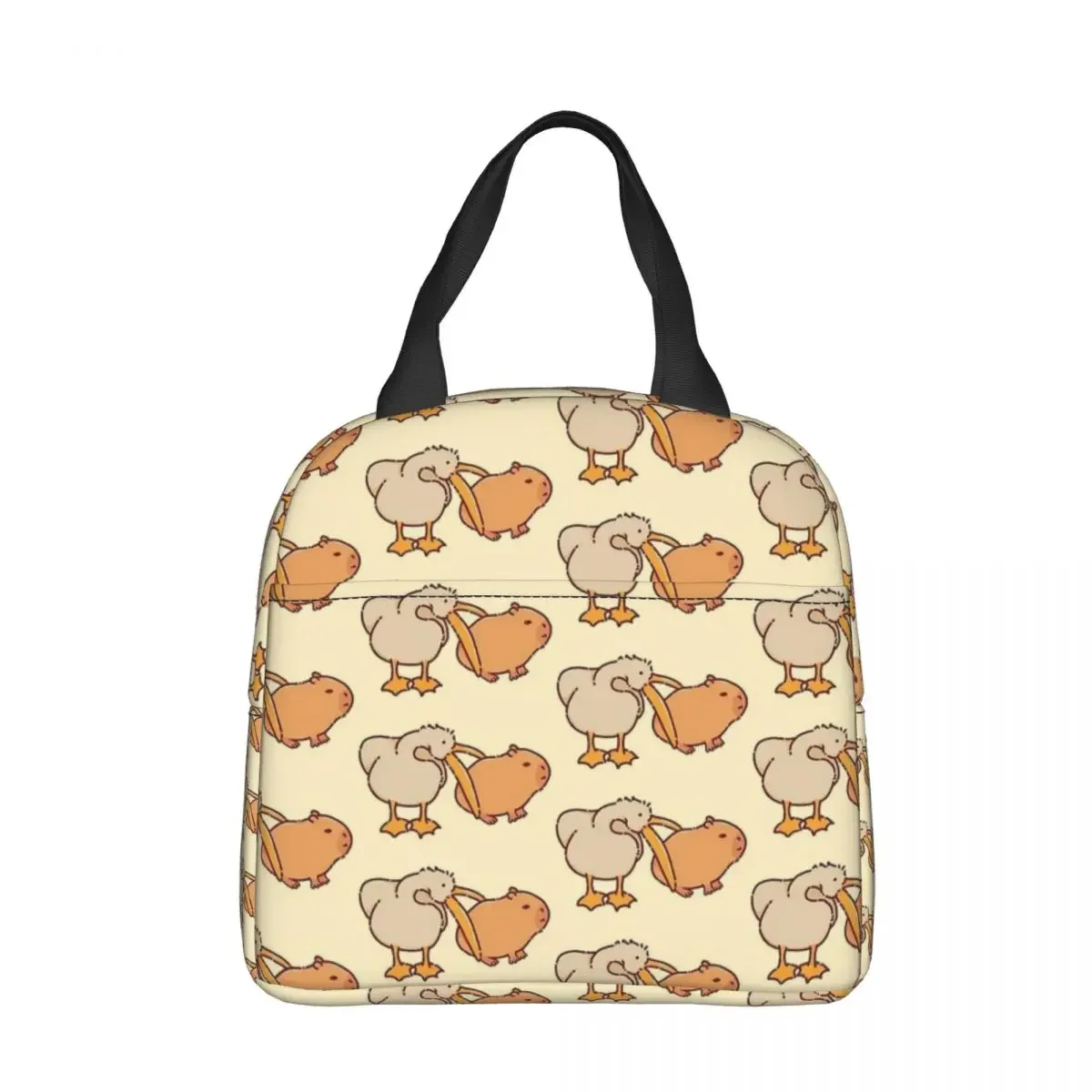 

Pelican And Capybaras Very Cute Insulated Lunch Bags Large Reusable Cooler Bag Tote Lunch Box Work Outdoor Food Storage Bags