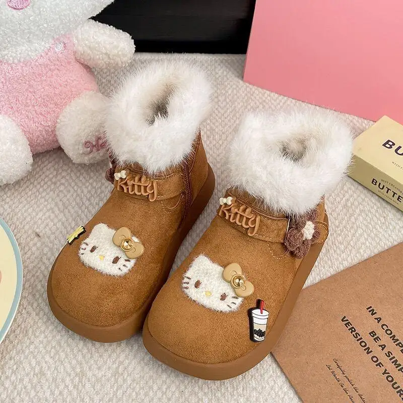 

Sanrio Hello Kitty, зимняя обувь для детей, тапочки для девочек, детские домашние ботинки для мальчиков, детская обувь, хлопковая обувь, ботинки