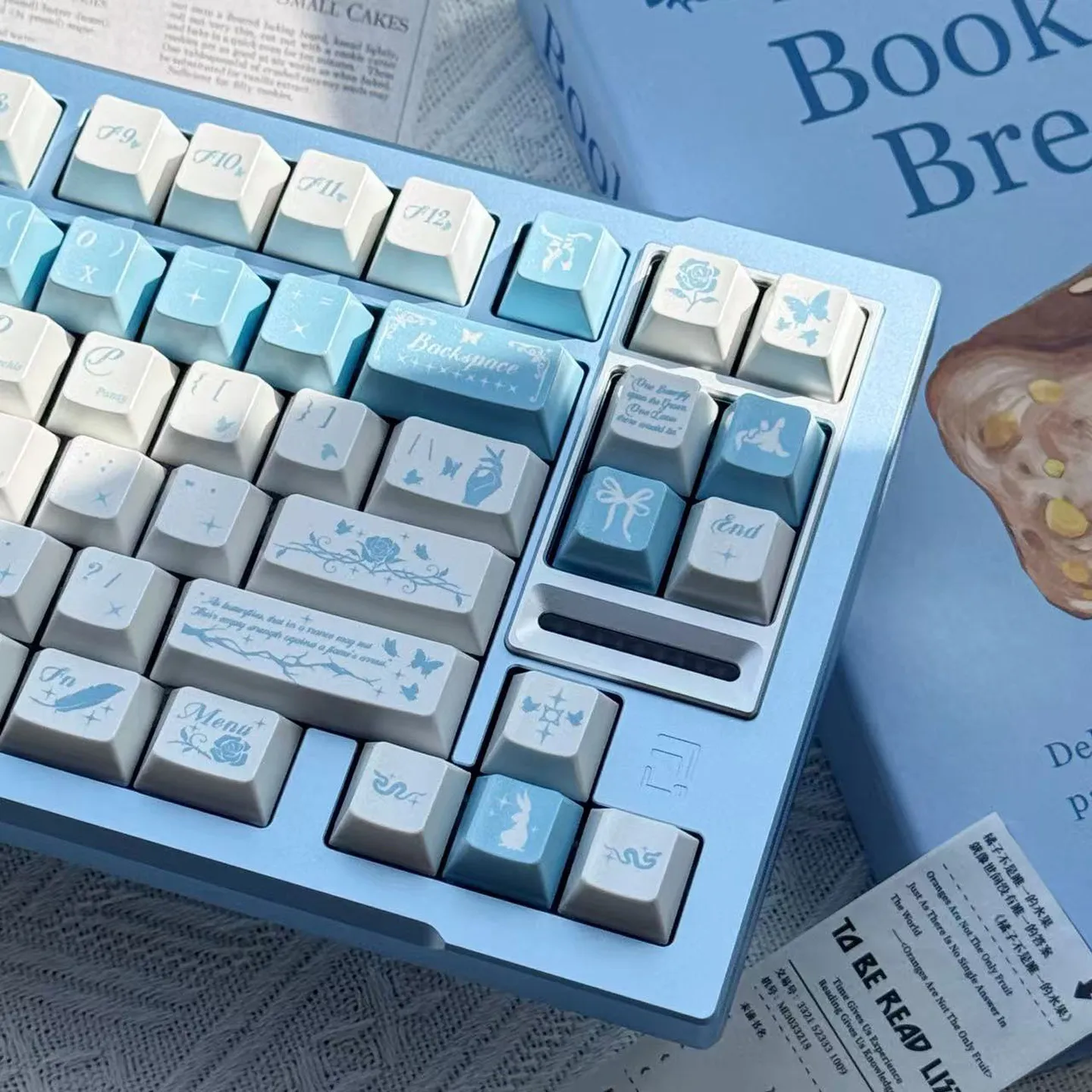 Become Butterfly Theme Keycaps Set PBT Cherry Profile Sublimation Custom Original Handmade Keycaps for Mechanical Keyboard Gift