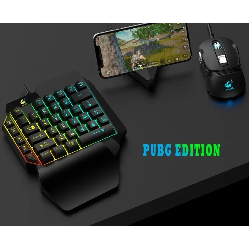 Free Wolf K15 Mini Keyboard Wired One Handed Left Hand Gunslinger Throne Touch Mechanical Gaming Keyboard Office Game for Peace