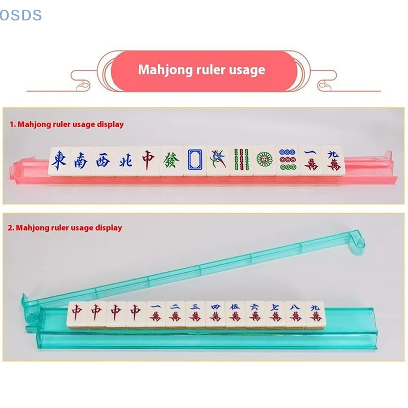 1/4 pz Acrilico Trasparente Mahjong Rack E Spingitore Combo Moderno Americano Majiang Piastrelle Rack Mah Jongg All-in-One Piastrelle Rack & Pusher