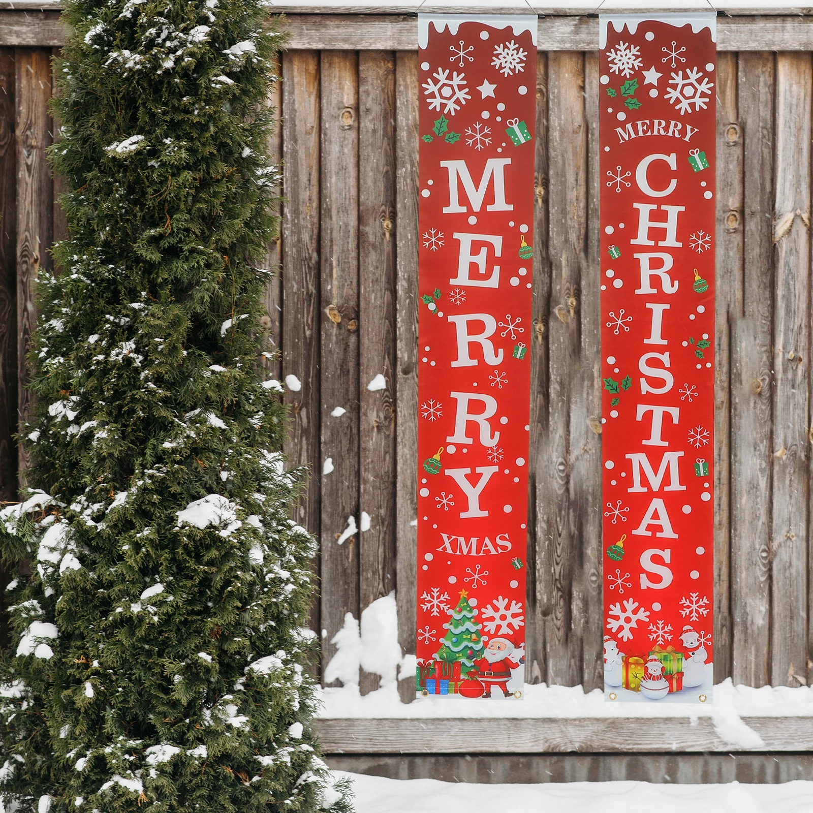 

Christmas Decorative Christmas Door Curtain Curtain Festive Outdoor Banner Holiday Outdoor Door Banner Decoration